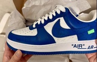 NEW Louis Vuitton x Nike Air Force 1 Blue Sneakers US8.5 Leather Limited LVMH