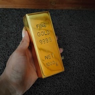Fine gold 999.9 1000g gold bullion miniature/, genuine brass