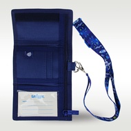 Australia smiggle original children's wallet triple leather wallet dark blue spaceman cute coin purse boys lanyard card case 5 inches