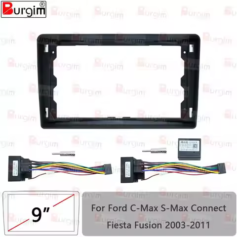 9 inch 2DIN Car Radio Fascias For Ford C-Max S-Max Connect Fiesta Fusion Galaxy Kuga Mondeo Transit 