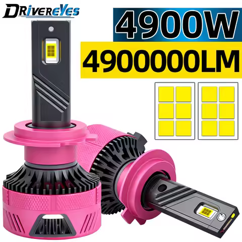 4900W LED H7/H4/H11 Car Headlight Bulb Canbus F5C High Power 4900000LM 5570 CSP Turbo Fan HB3/HB4/H8