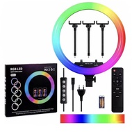 สินค้าขายดี ชุดไฟไลฟ์สด RGB LED SOFT RING LIGHT รุ่นMJ14 / MJ18 ชุดไฟปรับเปลี่ยนสีได้ ขนาด32ซม+45ซม.