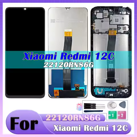 IPS 6.71'' For Xiaomi Redmi 12C LCD With Frame Display Touch Panel Screen Assembly，For Redmi 12C LCD