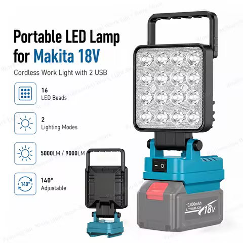Portable led lamp for makita 18v, Lithium for makita battery light, Outdoor Camping led lamp makita 