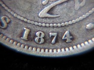 清朝香港銀幣-1874年香港二毫銀幣(英女皇維多利亞像,有H,少見)
