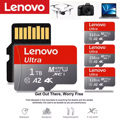 Lenovo Memory Card Micro SD Card 1TB A2 A1 V30 U3 Flash Cards 128GB 64GB Card Memory Microsd compati