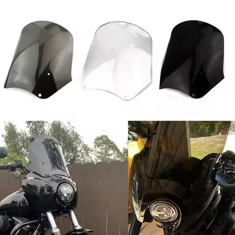 Motorcycle Headlight Fairing Replacement 15" Windshield Wind Screen for Harley Dyna Low Rider Street