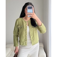 Eska Clothing - Zeva Tweed Outer Blazer Luxurious Office PatternWanita