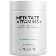 Codeage Meditate Vitamins+ Supplement - CognatiQ, DHH-B, ,, Organic Mushrooms, Blueberries - BDNF Br