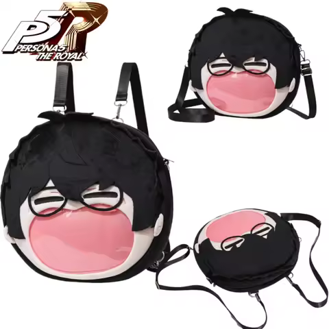 Persona5 Plush Bigmouth Bag Cartoon Amamiya Ren Itabag Translucent Badge Showcases Anime Merchandise