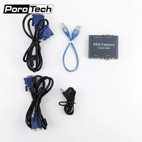 VGA Video Converter Comes with two VGA cables to convert VGA to USB video signal Compatible with all