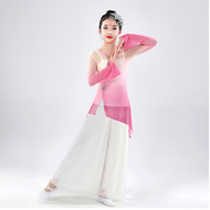 Kids Classical Dance Costume Elegant Childrens Gauze Clothes Fan Dance Umbrella Dance Performance We