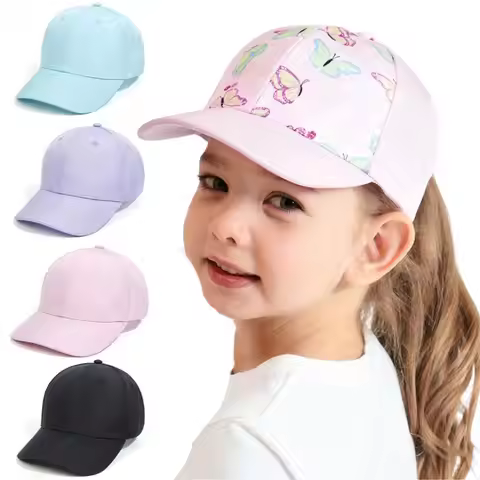 Fashion Candy Color Kids Baseball Cap Sun Protection Boy Girls Hat Adjustable Travel Peaked Caps Hat