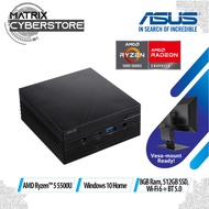 ASUS MINI PC PN51-E1-B5206ZD AMD Ryzen™ 5 5500U, 8GB DDR4 RAM, 512GB SSD, with AMD Ryzen 5000 series mobile processor and support for quad 4K displays, with up to 64 GB DDR4 RAM, M.2 SSD, WiFi 6, Windows 10 and dual USB 3.2 Gen 2 Type-C