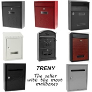 TRENY Creative Post Steel Mail Box Safe Lock Besi Letter Box Kreatif Besi Kunci Peti Surat