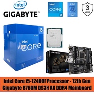 Intel Core i5-12400F Bundle Gigabyte B660M / B760M DS3H AX DDR4 LGA1700 Mainboard (PWP)