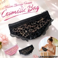 LEMONTREE9GP Cosmetic Bag, Mesh  Briefs Shape Makeup Storage Pouch,  Y2K Lace Heart Transparent Toil