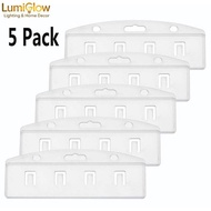 Lumiglow Pa Of 5 Horizontal Half Card Badge Holder For Swipe ID Cards Frosted Rigid Polycarbonate Pl