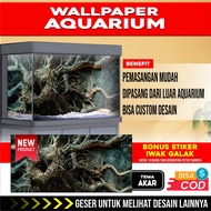 3D REAR AQUARIUM BACKGROUND WALLPAPER STICKER WITH ROOT PICTURE THEME AN2