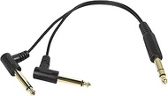 6.35mm 1/4 inch TRS Stereo Male to 90 Degree Right Angle Dual 2 x 6.35mm Mono TS Male AUX Adiuo Y Sp