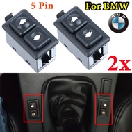 2Pcs 5Pin With Light Power Window Switch Button Black Illuminated For BMW E23 E24 E28 E30 L6 M5 316 