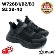 NewStar W726B1-B2-B3 Black School Shoes [Velcro Strap] Kasut Hitam
