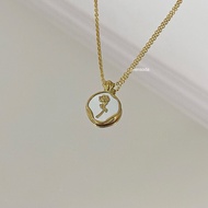 18k Gold Rose Necklace
