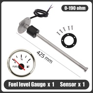 ตัวบ่งชี้ระดับถังน้ำมันเกจวัดระดับน้ำมันเชื้อเพลิง52มม. 0-190โอห์มพร้อมเซ็นเซอร์ระดับน้ำมันเชื้อเพลิ