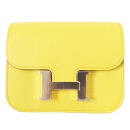 全新未使用 ◎愛馬仕 Constance Slim Verso 銀色五金顏色零錢包 Sun New 藍色牛仔布 W 印章 法國製造 女士