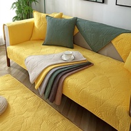 Leaves Jacquard Sofa Cover Nordic Washable Cotton Lounge Corner L Shape Sofa Towel Cover Non-Slip Couch Protector