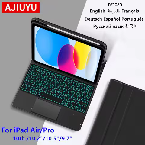 AJIUYU Keyboard Case For iPad 10th 10.9 Inch Air 4th 5th 6th 9th Pro 11 12.9 3rd 10.5" 10.2" 9.7 Mag