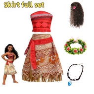 ชุดกระโปรงเจ้าหญิง Vaiana ชุดคอสเพลย์ผู้หญิง Moana สร้อยคอพร้อมชุดคอสเพลย์ผู้หญิงปาร์ตี้คาร์นิวัลฮัล