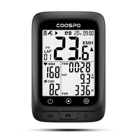 BC107 GPS Cycling Computer 2.4'' Auto Backlight ANT+ Bluetooth Bike Speedometer Support Strava