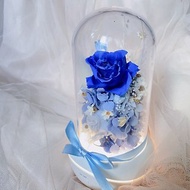 深藍天使 永生藍玫瑰永生花香氛燈 無線使用 七夕禮物 生日禮物