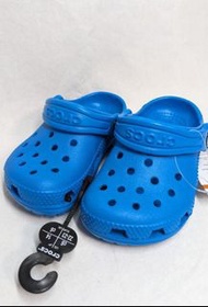 Crocs專櫃全新-藍色幼童兒童涼鞋/防水拖鞋/防水雨鞋-尺碼14cm-C8男女童適用-2way輕巧洞洞鞋懶人拖鞋