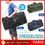 NARIO 70L Big Storage Travel Duffel Bag Waterproof Sling Baggage Shoulder Cabin Luggage Bag Beg Perj