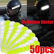 50Pcs Night Driving Reflective Sticker High-Quality PVC Car Motorcycle Helmet Paster Outdoor Cycling Safety Warning Tool