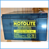 ◩ ☽ ✈ Motolite Battery 12V 12Ah OM12-12 12 Volts 12 Ampere Rechargeable E-Bike Wheelchair Elevator