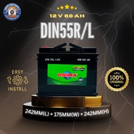 OSIMA DIN55 / DIN55L / DIN55R MF Car Battery | Bateri Kereta | Proton X50 Satria Persona Forte XC90