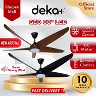 DEKA+ GEO 3 Colour LED 60'' 8 Blades 24 Speeds + Reverse with Remote Control DC Motor Black / White 