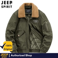 JEEP SPIRIT 2022ฤดูหนาวชายเสื้อลำลองผู้ชายเสื้อขนสัตว์ขนสัตว์ Thermal Jacket แฟชั่น Retro ทหาร Jacke