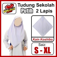Tudung Sekolah DUA LAPIS PUTIH Koshibo/Tudung Sekolah Koshibo Licin(READY STOCK)#FastDelivery