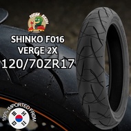 Korea Shinko Tires F016, 120/70ZR17, 120/70-17, 120-70x17, 120/70 17, Pirelli, Michelin, Corsa, Brid