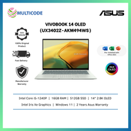 Asus Laptop ZenBook 14 OLED UX3402Z-AKM494WS 14'' 2.8K Aqua Celadon ( i5-1240P, 16GB, 512GB SSD, Intel, W11, HS )