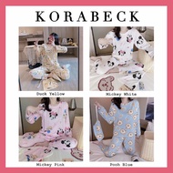 【KORABECK】<CLEARANCE> Women’s Round Neck Long Sleeve Night Wear Set/Pajamas/Baju Tiduk/Sleeve Wear/N