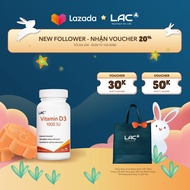 VIÊN UỐNG BỔ SUNG VITAMIN D3 HỖ TRỢ XƯƠNG KHỚP & MIỄN DỊCH LAC VITAMIN D3 1000 IU (180 VIÊN)