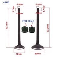 Motorcycle Engine Valve Intake Exhaust With Seals for HONDA Lifan Loncing Zongsheng Dayang CG125 CG1
