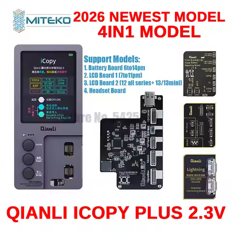 Qianli-iCopy Plus 2.2v 2026 Model LCD Programmer with Battery Testing Board, Vibrator Transfer, EEPR