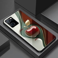 Ốp Lưng cho OPPO RENO 7 5G/ RENO 7 PRO – Mặt Kính Cường Lực Cao Cấp – Họa Tiết Trái Táo Đẳng Cấp