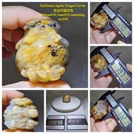 Agate Rutile Silky Hair Agate Dragon Turtle Ornaments/ Agate Rutile Silky Hair Agate Dragon Turtle